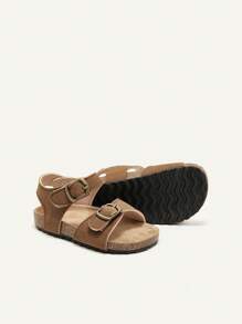 Cozy Pixies Sandalias planas para bebé de estilo vintage campestre/occidental con piel sintética de moda y versátil