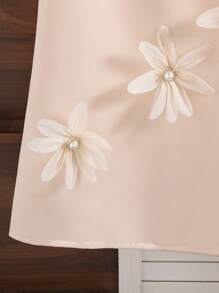 Tween Girl' Elegant 3D Blomsterdekorerad klänning - Aprikos - Visa 3