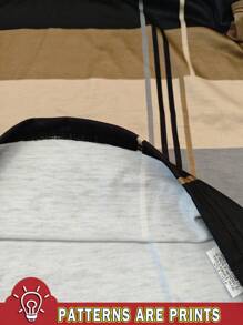 SHEIN 年轻男孩休闲条纹圆领宽松短袖T恤，夏季 - 彩色 - 查看 4