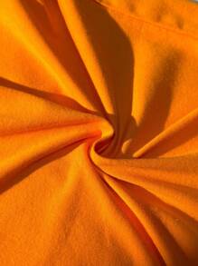 花朵图案灰色压花街头时尚男婴套装带凸起纹理卡其色男婴套装男婴纯色男婴套装 - 橘色 - 查看 5