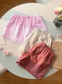Comfortcana Pantalones cortos de pierna ancha tejidos para mujeres, estilo minimalista adecuado para el verano