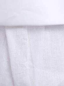 SHEIN Tween Girls Tulle Puff Sleeve Embroidered Sequin Decor Fairy Tale Princess Flower Girl Dress - White - View 4