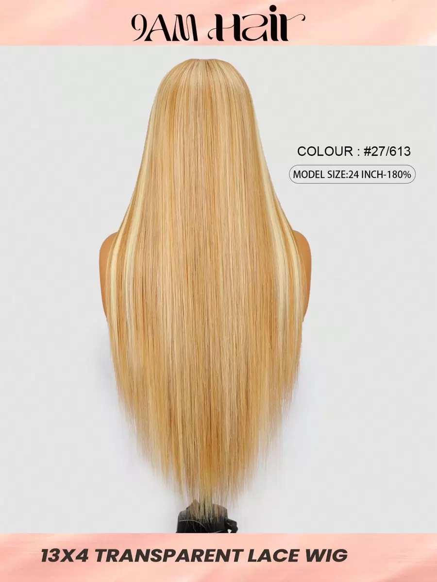 13x4 Lace Front Wig Human Hair Straight 22 24 26inch P27/613 Honey Blonde Hair With Highlights Lace Front Wig Human Hair 180 Density Human Hair Lace Frontal Wig - S27/613 - View 1