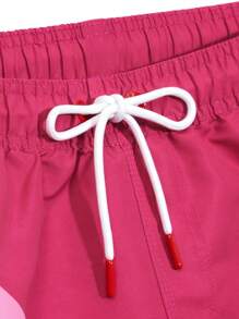 Manfinity Swimmode Men's Letter Print Drawstring Waist Casual Beach Shorts