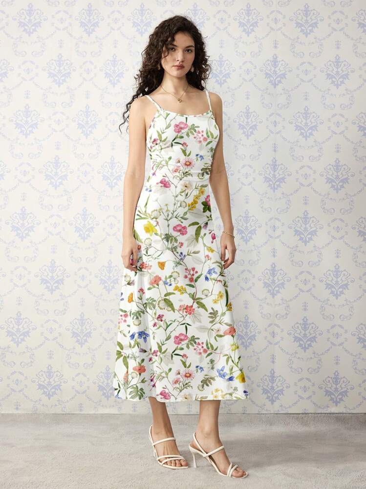 SHEIN MOD Vestido lencero con vuelo en la cintura y dobladillo fruncido, estilo minimalista casual - Multicolor - Añade 4