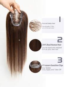 Hair Topper Human Hair Transparent Lace Base 3*4inch Women Toupee Invisible Free Part Hair Toppers Hair Extension - S2 - View 6