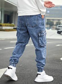 Manfinity Hypemode Pantalones vaqueros casuales y sencillos para hombres, apropiados para el verano