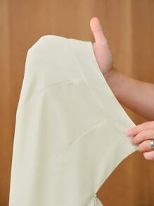 SHEIN LUNE Women's Elegant High Slit Satin Skirt