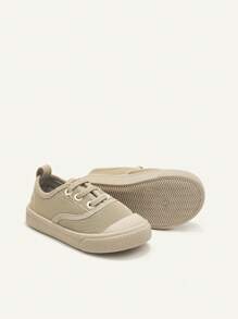 Cozy Pixies 1 双男童卡其色网眼平底休闲舒适透气运动鞋，适合日常锻炼，四季皆宜