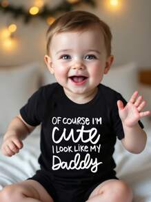 Baby Boy Casual Brief Print Korte Mouw Romper Bodysuit Voor De Zomer