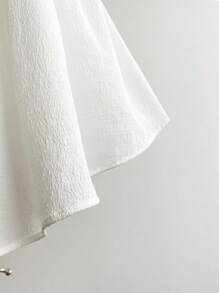 Soleia Vacation Casual Solid Color Hollow Out Spaghetti Strap Mini Dress - White - View 5