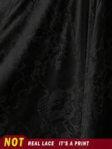 Selianne 女士蕾丝假肩带褶皱连衣裙和长袖开衫优雅 2 件套（随机剪裁） - 黑色 - 查看 8