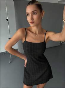 Siren Gaze Women Mini Suspender Dress, Solid Color Casual Summer Style,Summer Dresses For Women