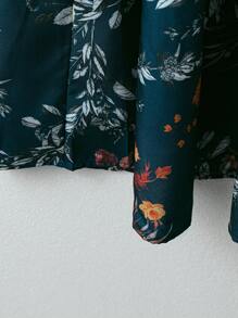 Rusticease 高腰花卉印花荷叶边下摆半身裙