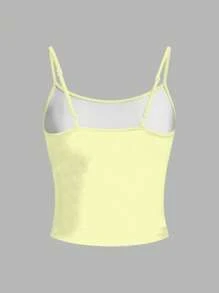 SHEIN EZwear Women Casual Sexy Floral Camisole Tight-Fitting Racerback Cami Top Suitable For Summer