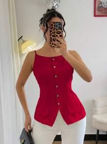 Rafferiza 女士休闲纹理背心式假日衬衫