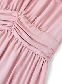 Ellevyn Vestido de media pantorrilla para invitados de boda color rosa para mujer, para primavera/verano