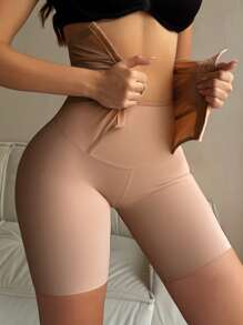 Snug Zone 女士塑身裤，塑身，高腰，收腹 - 卡其色 - 查看 3