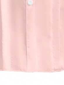 SHEIN Mädchen Bekleidung, Tween Mädchen Plisseekleid mit langen, aufgebauschten Ärmeln und Hemdkragen, lässige Kleidung für Frühling und Sommer - Pink - Übersicht 4