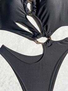 Swim SXY Dames Halter Tie Badpak, Uitgehold, Strand Resort Stijl, Zomer Eendelig