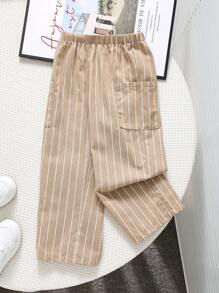 SHEIN Youth Boys Casual Comfortable Versatile Striped Straight Leg Pants