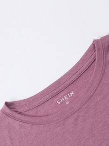 Women Heart Print Round Neck Short Sleeve Casual Regular T-Shirt - Multicolor - View 5