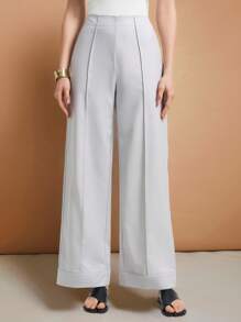 Ontre Women's Simple Commuter Straight Zip Pocket Pants, 2025 - Light Grey - View 5