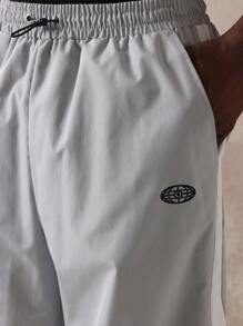 SUMWON Parachute Track Pants Athletic Drawstring Zipper Ankle Colorblock Performance Travel Lounge Athleisure Sports Training Streetwear Comfortable - Grey - View 7