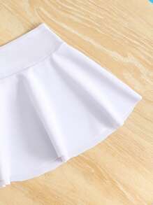 SHEIN Conjunto de traje de baño y falda a juego con cuello de marinero a rayas para bebé niña