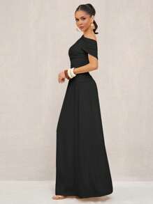 Lumalex 奢华女士超长婚礼礼服 - 黑色 - 查看 3