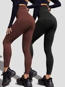 SHEIN Cheerettes 高腰无缝字母印花紧身裤