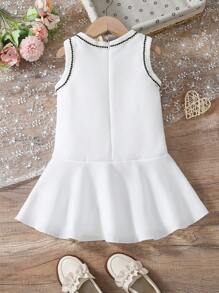 SHEIN Vestido sin mangas elegante con decoración de mariposa Darlene para niña, apropiado para salidas casuales y reuniones, para verano
