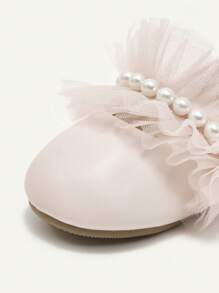 Cozy Pixies Spring/Summer Fashion Versatile Wedding Season Princess Style Lace Pearl Pink Soft Bottom Baby Flats