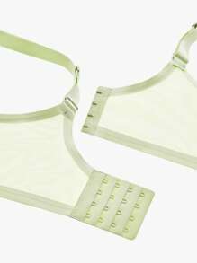 LUVLETTE Plus Dream Curve Air Full Coverage Airy Breathable Sheer Mesh Spacer Cup Green Basic Breezy Comfort Minimizer Bra - Green - View 10