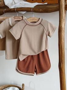 Vintaside Kids Baby Boy Summer Casual Short Sleeve T-Shirt And Shorts Set