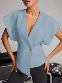 Hauture Elegant White Blouse With Butterfly Brooch