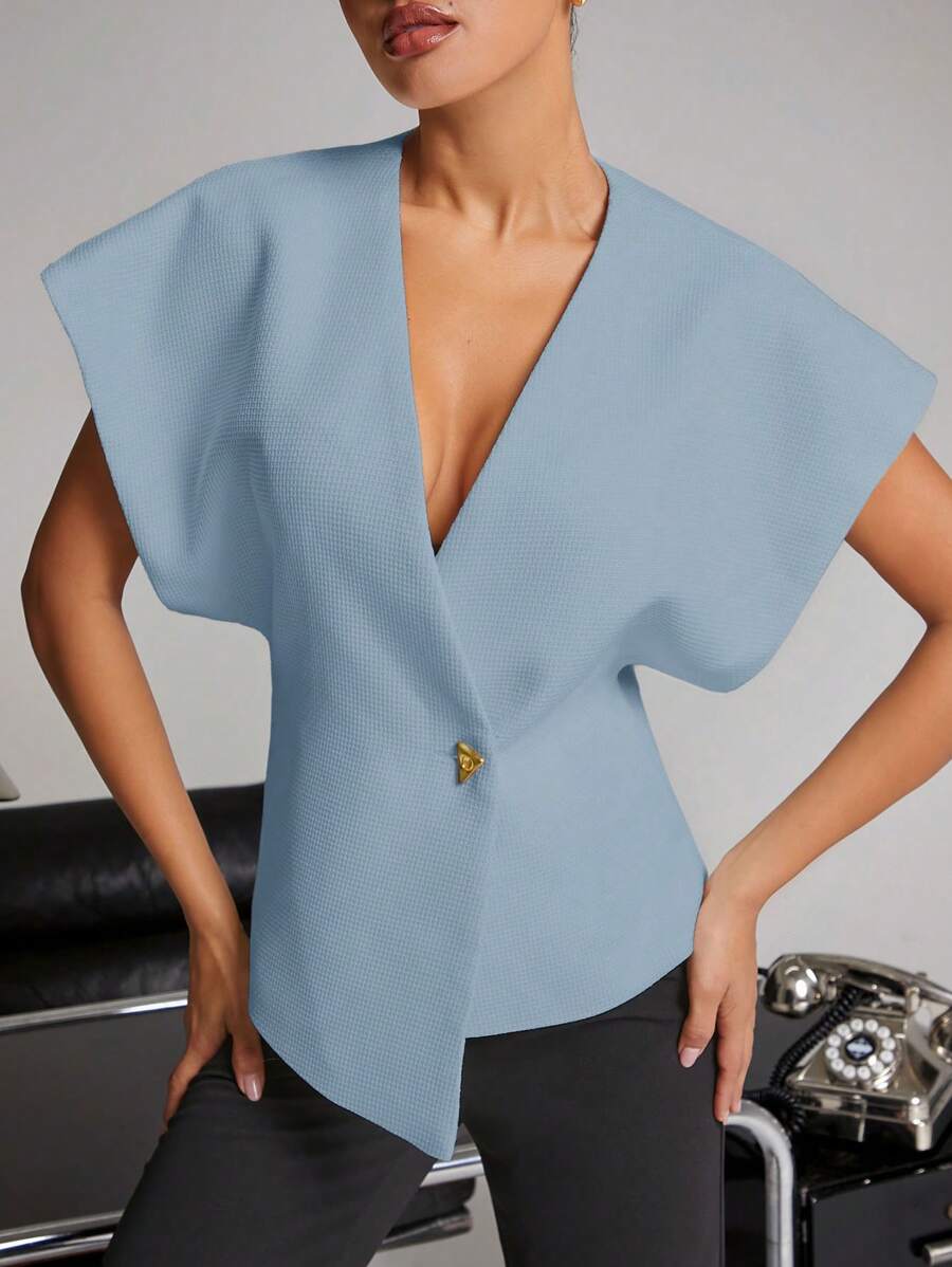 Hauture Elegant White Blouse With Butterfly Brooch