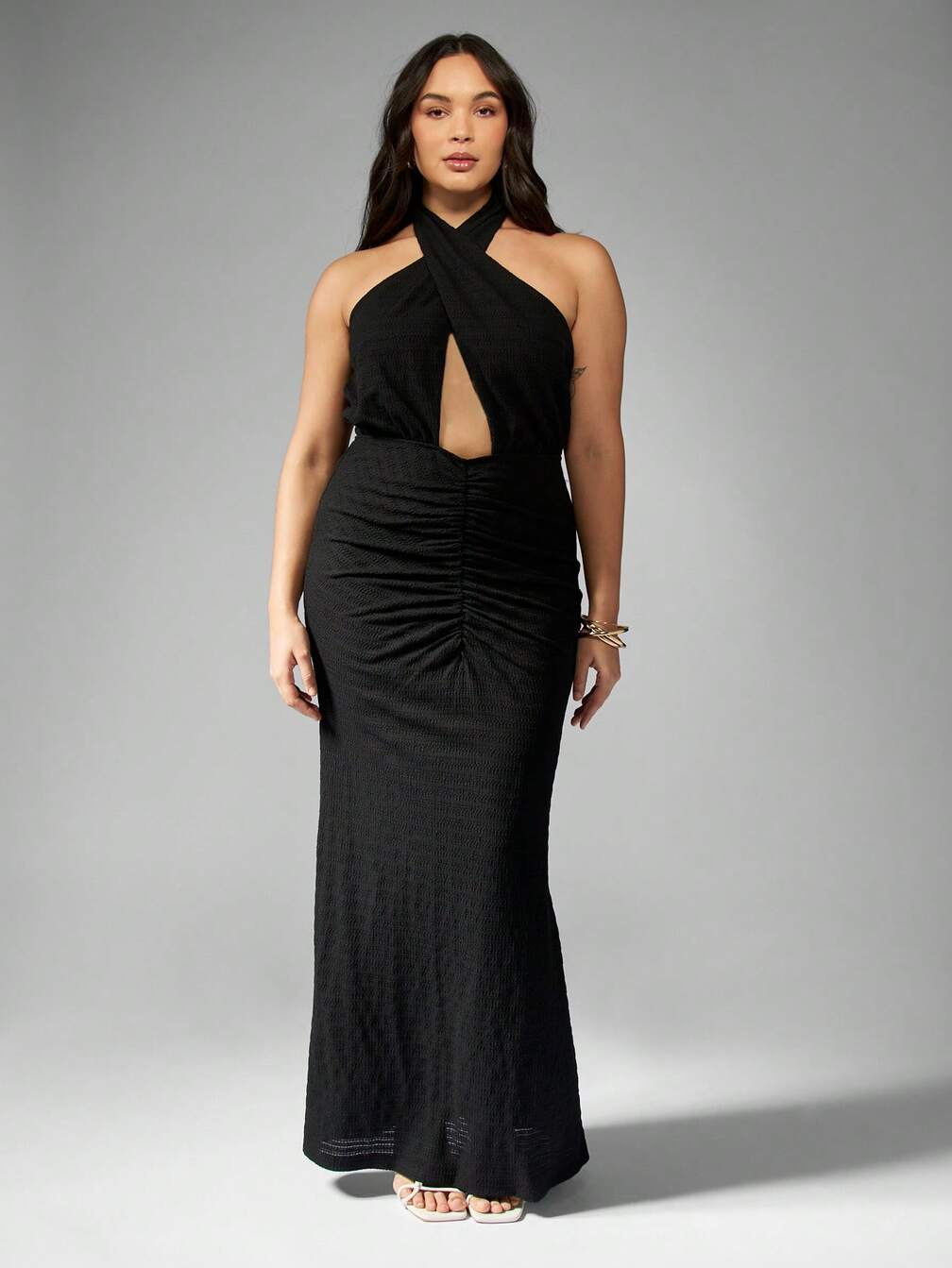 high neck maxi dress plus size Long Sleeve High Neck Maxi Dress  The Dress Outlet