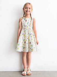 SHEIN Abiti estivi da ragazza giovane con stampa floreale carino per vacanza - Multicolore - Visualizzare 3