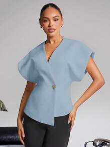 Hauture Elegant White Blouse With Butterfly Brooch