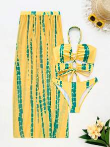 SHEIN Swim 3pcs/Set Simple Fashion Swimwear, Suitable For Summer - Multicolor - View 5