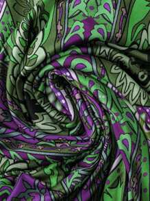 Flirla 大码女式休闲腰果花卉印花波西米亚风阔腿连体裤 - 彩色 - 查看 4