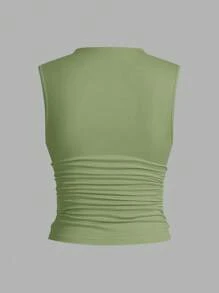 SHEIN Essnce Bộ 3 chiếc/bộ đồ lót nữ mùa hè thường ngày màu trơn nhún bèo - Nhiều màu - Xem 8