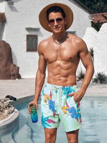 Manfinity Men's Minimalist Style Summer Beach Shorts