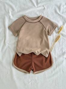 Vintaside Kids Baby Boy Summer Casual Short Sleeve T-Shirt And Shorts Set