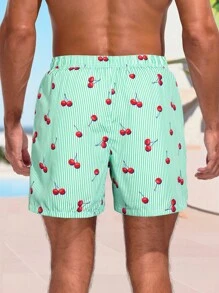 Manfinity Men's Simple Stylish Beach Shorts, Suitable For Summer