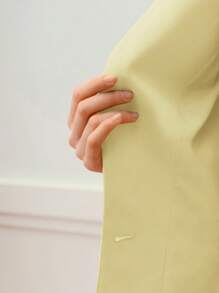 MOTF PREMIUM SLIM FLORAL WAIST BELT BLAZER - Yellow - View 7