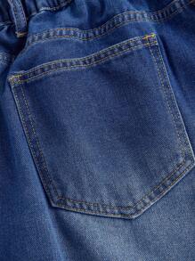 SHEIN MOD Jeans neri oversize con vestibilità ampia e gamba larga - Blu lavato scuro - Visualizzare 4