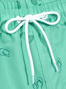 Horizaway شورت شاطئ رجالي مطبوع بالكامل ، ملابس سياحة عادية ، هاواي - أخضر - مشاهدة 5