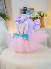 PETSIN 1pc Dog Skirt Princess Style Dress, Suitable For Shih Tzu, Pomeranian, Teddy And Other Small Cats And Dogs - Purple - View 7